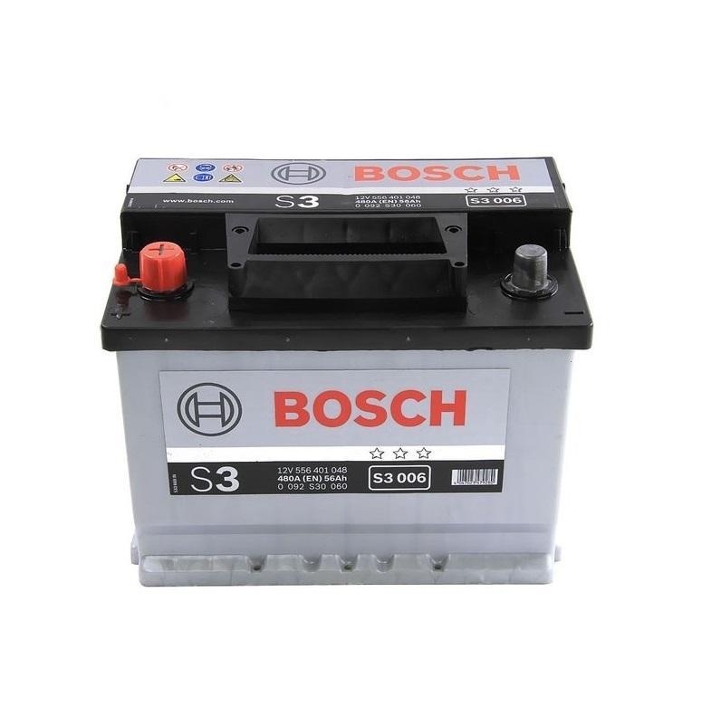 Аккумулятор Bosch S3 12 В 56 А/ч 480 А | + - | 0092S30060