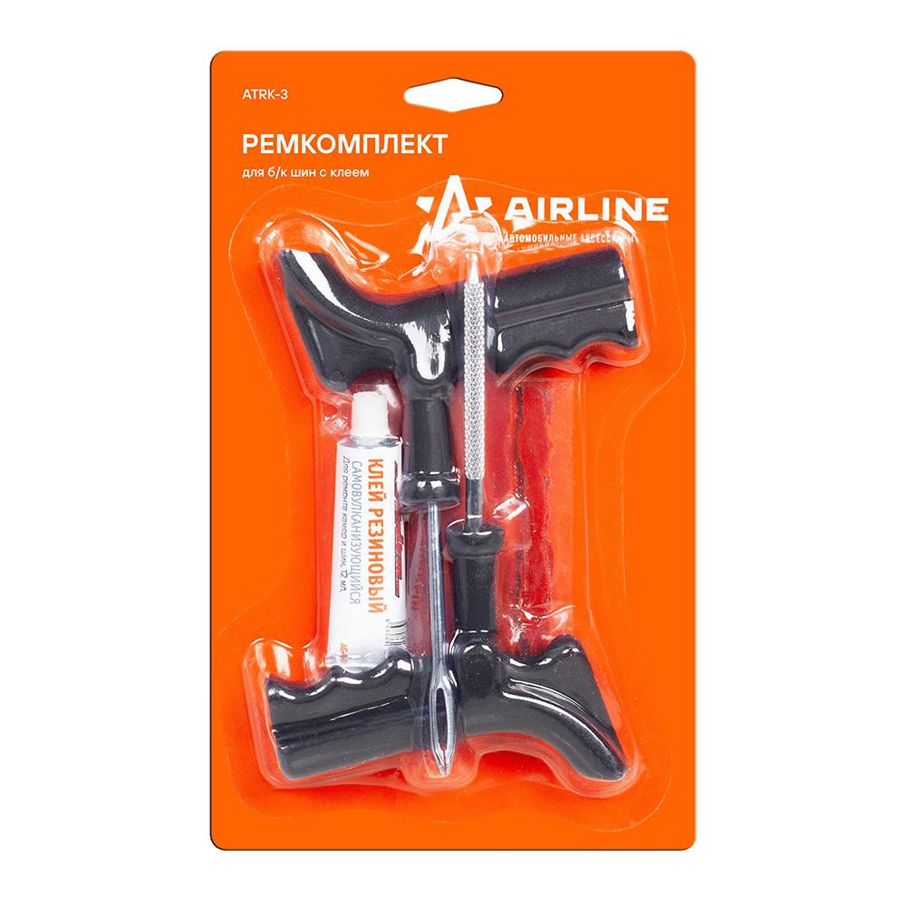 Ремкомплект для б/к шин пистолетные ручки (клей, шило для жгута,шило-напильник, жгуты 5 шт.) AirLine ATRK-3