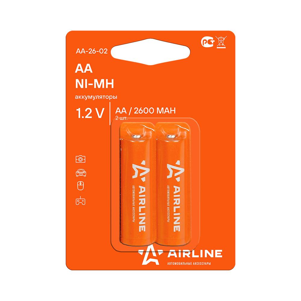 Батарейки AA HR6 аккумулятор Ni-Mh 2600 mAh 2шт. AirLine AA-26-02