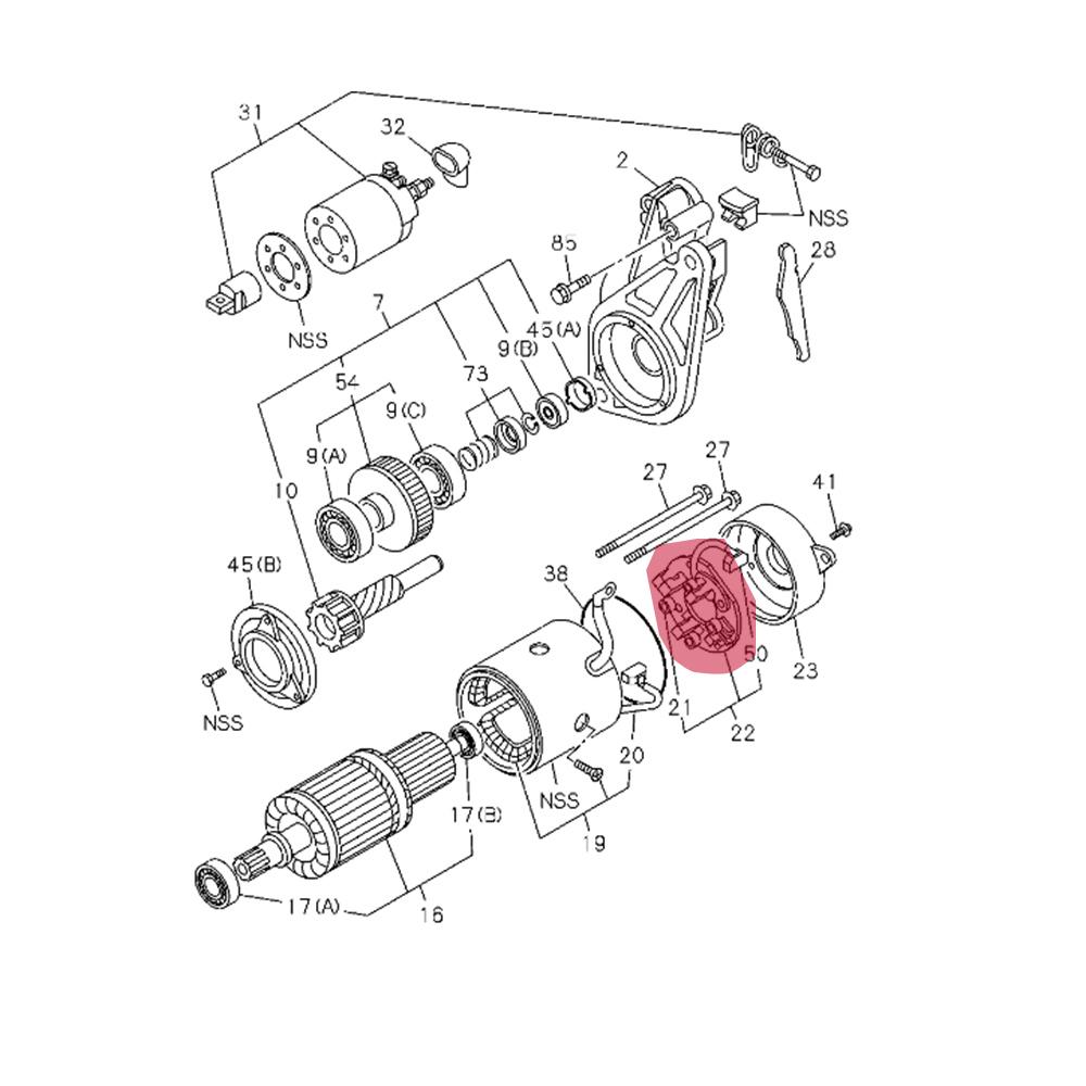 Щеткодержатель стартера Isuzu NMR85 / NLR 85 / NPR75 / NQR71/75/90 E3/4 с 2006 по 2018 г.в. / Krauf